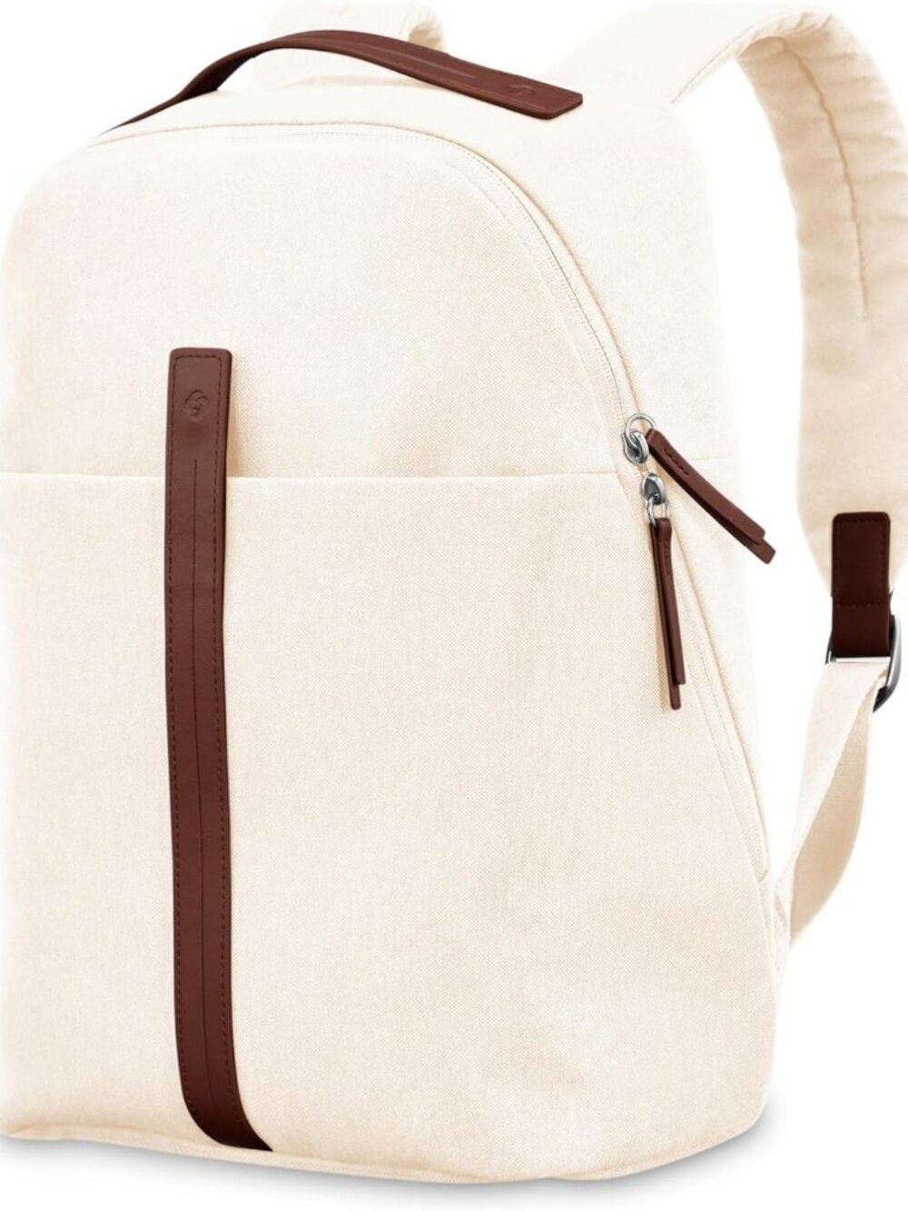 Stylish Off White Carry-On Travel Backpack with Padded Laptop Sleeve & Organizer